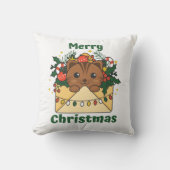 猫クリスマスレターウィンターアニマルキャッツ クッション (正面)