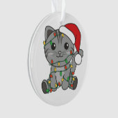 猫クリスマス冬の動物たち オーナメント (正面)