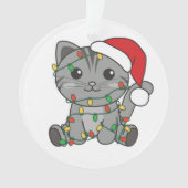 猫クリスマス冬の動物たち オーナメント (正面)
