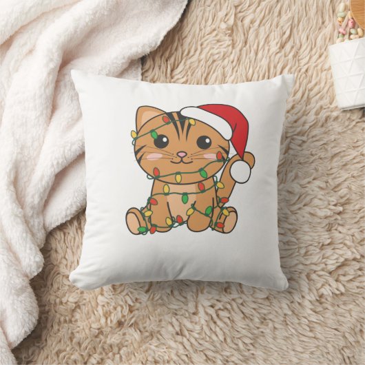 猫クリスマス冬の動物たち クッション (ブランケット)