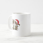 猫クリスマス冬の動物たち コーヒーマグカップ (正面左)