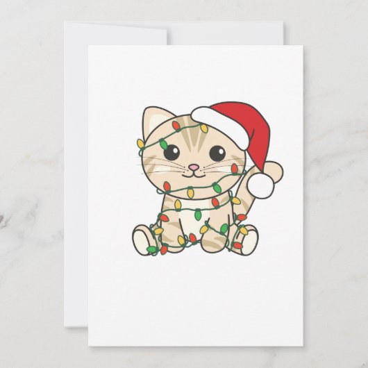 猫クリスマス冬の動物たち シーズンカード (正面)