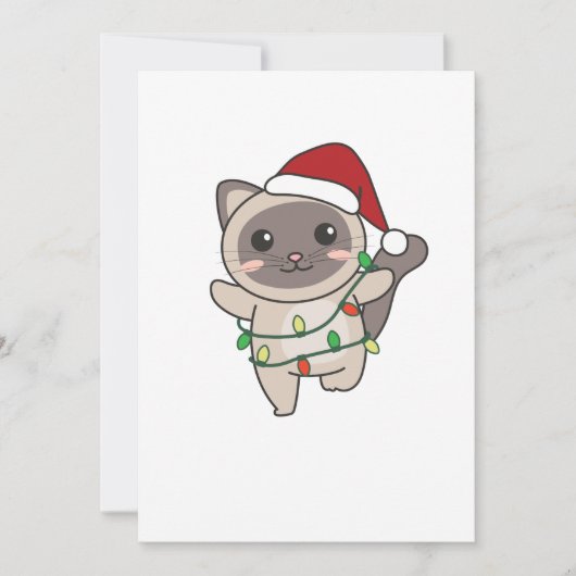 猫クリスマス冬の動物たち シーズンカード (正面)