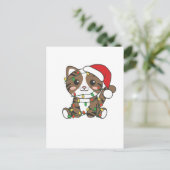 猫クリスマス冬の動物たち シーズンポストカード (スタンド正面)