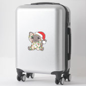 猫クリスマス冬の動物たち シール (スーツケース)