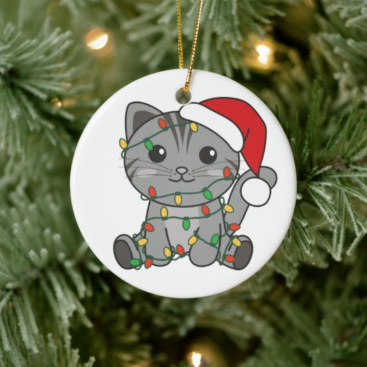 猫クリスマス冬の動物たち セラミックオーナメント (ツリー)