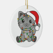 猫クリスマス冬の動物たち セラミックオーナメント (右)