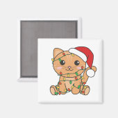 猫クリスマス冬の動物たち マグネット (正面/裏面)