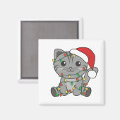 猫クリスマス冬の動物たち マグネット (正面/裏面)