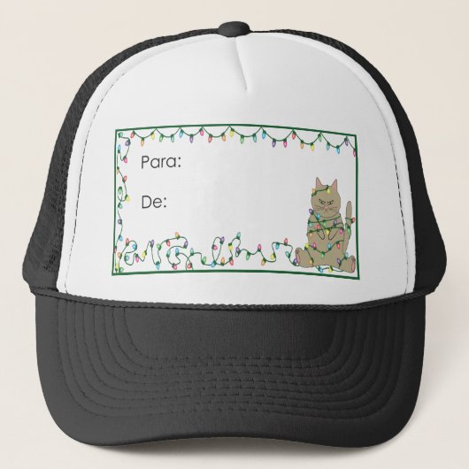 猫クリスマス動物かわいいおもしろいプレゼント。 キャップ (正面)