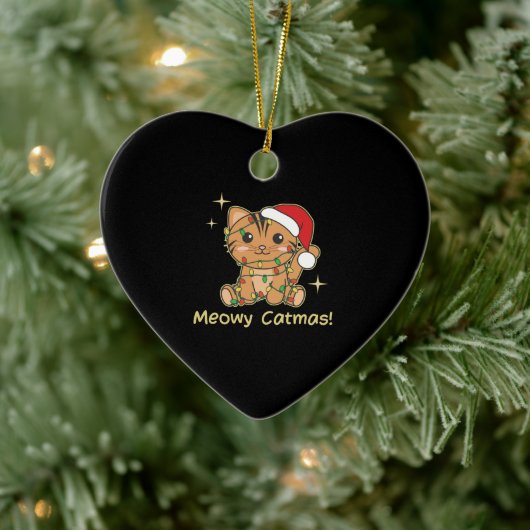 猫クリスマス動物かわいい猫たちクリスマス セラミックオーナメント (ツリー)