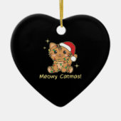 猫クリスマス動物かわいい猫たちクリスマス セラミックオーナメント (正面)
