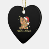 猫クリスマス動物かわいい猫たちクリスマス セラミックオーナメント (左)