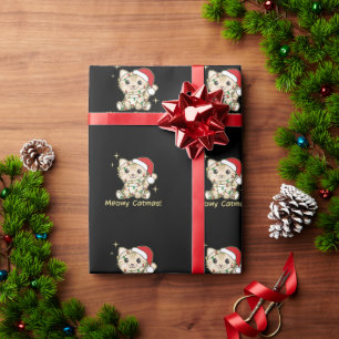 猫クリスマス動物かわいい猫たちクリスマス ラッピングペーパー