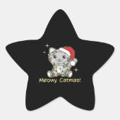 猫クリスマス動物かわいい猫たちクリスマス 星シール (正面)