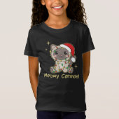 猫クリスマス動物かわいい猫たちクリスマス Tシャツ (正面)