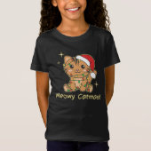 猫クリスマス動物かわいい猫たちクリスマス Tシャツ (正面)