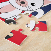 猫クリスマス雪の冬の動物の猫ジグソーパズ ジグソーパズル (側面)