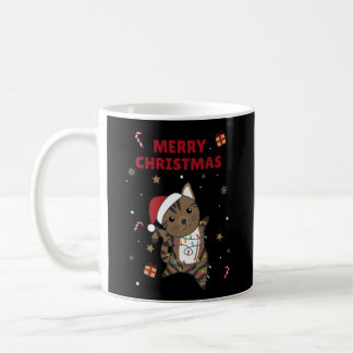 猫クリスマス雪の冬の動物 コーヒーマグカップ
