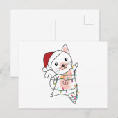 猫クリスマス雪の冬の動物 ポストカード (正面/裏面)