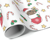 猫クリスマス雪の冬の動物 ラッピングペーパー (ロールコーナー)