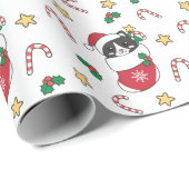 猫クリスマス雪の冬の動物 ラッピングペーパー (ロールコーナー)