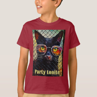 「猫クールお祝いティー」または「パーティー」は Tシャツ