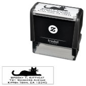 猫クールがぶら下がった出て |郵送先住所を返す セルフインキングスタンプ (インサイチュ)