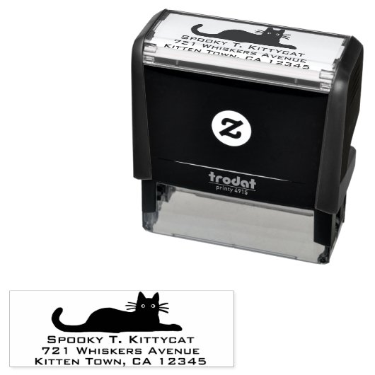 猫クールがぶら下がった出て |郵送先住所を返す セルフインキングスタンプ (インサイチュ)