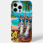 猫クールと2匹の猫を陰にバー Case-Mate iPhoneケース (裏面)