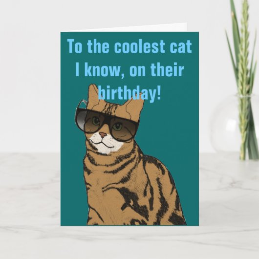 猫クールの誕生日 カード (正面)