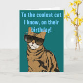 猫クールの誕生日 カード (黄色い花)