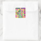 猫クールの読奨励金のステッカー スクエアシール (バッグ)