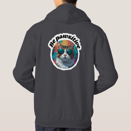 猫クールの「パワシティブ」ステッやる気を起こさせるカー パーカ (裏面)