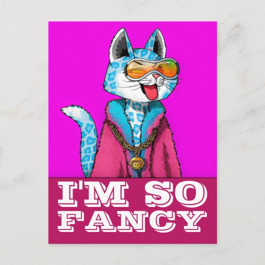 猫クールアートおもしろいファンシーはがき ポストカード (正面)