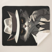 猫クールノワール:サベとミステリアスな猫 シェルパブランケット (正面(横))