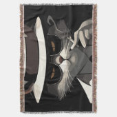猫クールノワール:サベとミステリアスな猫 スローブランケット (正面縦)