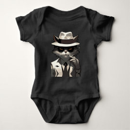 猫クールノワール：サベとミステリアスな猫 ベビーボディスーツ