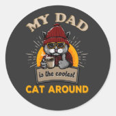猫クールパパ ラウンドシール (正面)