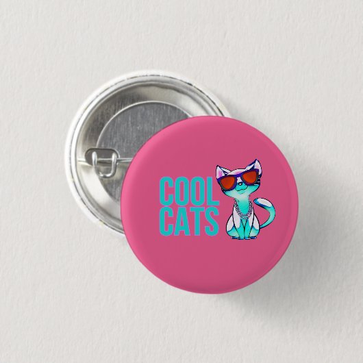 猫クールボタン 缶バッジ (正面&裏面)