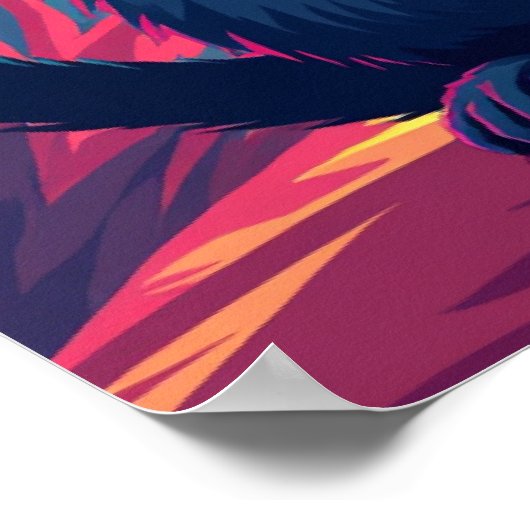 猫クールミーム- Itサングラスアートをポップ・アートの取り扱う ポスター (角)