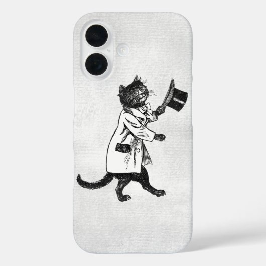 猫クールヴィンテージ白黒グランジiPhoneケース Case-Mate iPhoneケース (裏面)