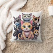 「猫クール分隊レトロ集団 クッション (ブランケット)