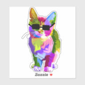 猫クール可愛いカラフル シール (シート)