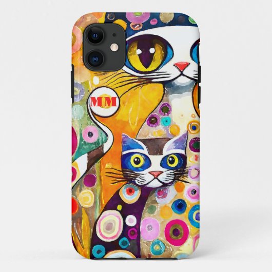 猫クール抽象芸術 Case-Mate iPhoneケース (裏面)