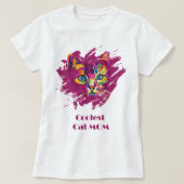 猫クール母 Tシャツ (デザイン正面)