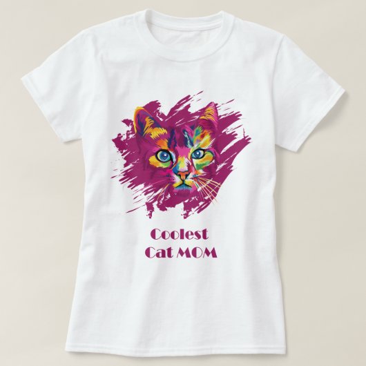 猫クール母 Tシャツ (デザイン正面)