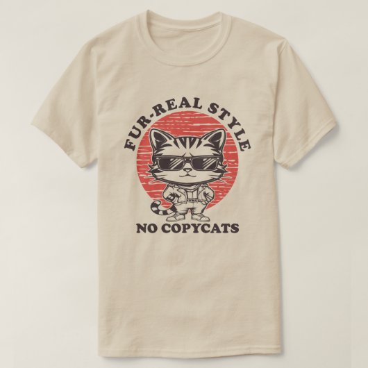 猫クール毛皮実在スタイルなしコピーキャッツヴィンテージ Tシャツ (デザイン正面)