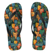 猫クール水カラフル色 ビーチサンダル (フットベッド)