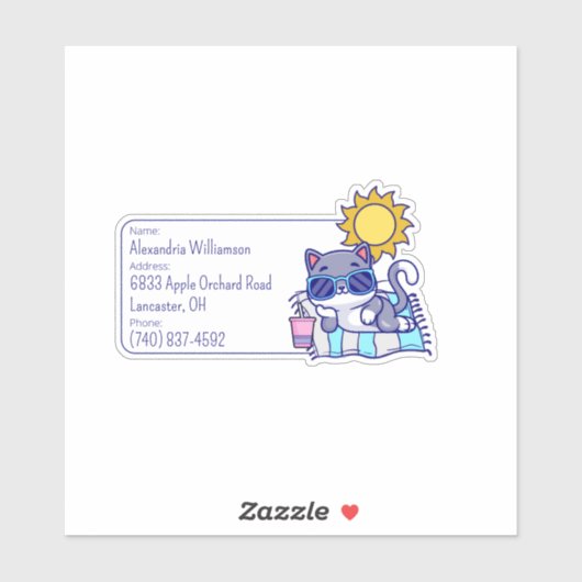 猫クール荷物ID シール (シート)